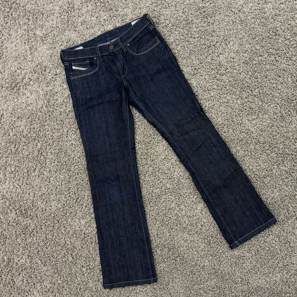 Diesel Ronhoir dark wash stretch bootcut jeans, size 28” waist